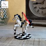 Whimsical Checks Decor Carousel Horse Ornament Miniature Buffalo Check Decor 6 small