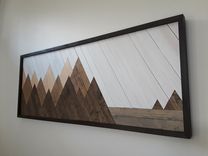 Mountain Wall Art, Wood Art, Wall Art Mountains, Rustic Decor, Rustic Mountains, Mountain Landscape 5 small