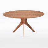Oval Dining Table With Mid Century Modern Pedestal Base In Solid Cherry "Kapok" 1 small