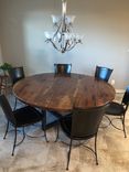 Round Pecan Dining Table 2 small