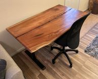 Height Adjustable African Mahogany Desk 8 small