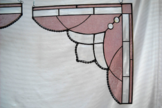 Stained Glass Lace Curtains Pair, Cafe Curtains, Stained Glass Window Corners, Corner Room Dividers 1 small