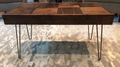 Coffee, Accent Or End Table With  Inlaid Walnut And Hair Pin 2 small