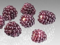 One Realistic Glass Boysenberry Sculpture, Hand Blown and Life-Sized 1 small