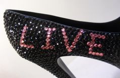 Breast Cancer Awareness Heels ("Live") 2 small