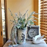 Hand Painted Vase Decorative Vintage Flower Market Bucket Floral Arrangement 6 small