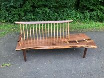 Nakashima Style Walnut Conoid Bench 2 small