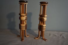 Art Deco Wood Candle Holders 1 small