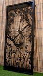 Floral Artistic Gate - Butterfly Decorative Steel Gate - Custom Wall Panel - Outdoor Steel Art 1 small