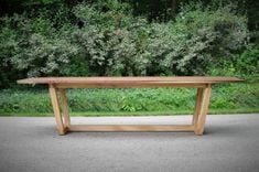 Modern Elm And Walnut Dining Table 6 small