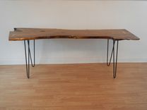 Live Edge Black Walnut Console Table With Hairpin Legs 2 small