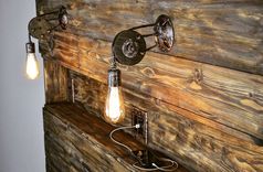 Custom Industrial Rustic Reclaimed Led Sconce Bed Headboard 1 small