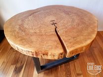 Round Coffee Table- Live Edge- Industrial- Tree Slice- Log- Rustic- Side Table- End- Maple 4 small