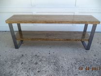 Wood And Steel Bench, Wooden Bench, Reclaimed Wooden Bench, Entryway Bench 4 small
