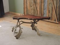 Live Edge Old Growth Burled Redwood End Tables. 2 small