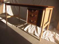 Danish Modern Maple Cherry Desk 4 small