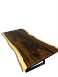 Modern Live Edge Dining Table With Steel Legs, Rustic Live Edge Dining Table With Steel Legs 2 small