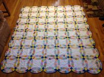 Custom Double Wedding Ring Scalloped Edge Quilt 1 small