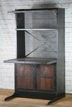 Vintage Industrial Desk/Workstation, Rustic, Reclaimed Wood Computer Desk, Office Desk With Hutch, 4 small