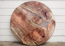 Planetary Art Serving Tray 24" Ebonized Silky Oak Burl Two-Tone W/ Clear Copper 2 small