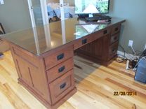 Cherry Mission Style Executive Office Desk 1 small