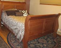 Sleigh Bed Quarter Sawed Oak Queen Size Or King Size 1 small