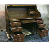 Amish Walnut Computer Roll Top Desk 2 small