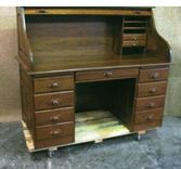 Amish Walnut Computer Roll Top Desk 3 small
