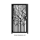 Decorative Forest Steel Gate - Nature Metal Art - Steel Wall Panel - Garden Gate Art - Custom Gate 4 small