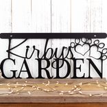 Hanging Metal Garden Pet Memorial Sign for Dog or Cat, with Heart Paw Prints 1 small