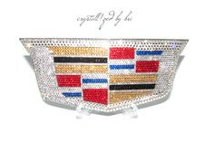 Cadillac Crystallized Car Emblem Bling Genuine European Crystals Bedazzled 3 small
