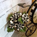 Courtly Clock Black And White Checked Large Mantle Clock Hand Painted Whimsy Decor 5 small