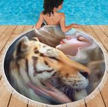 Summer Beach Towel Vacation Pool Beach Blanket Fantasy Tiger Love Towel 1 small