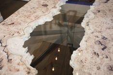 4x9ft French Mappa Burl Live Edge Glass Inlay River Dining Table 2 small
