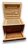 75 Count Custom Humidor With Drawer In Two Tone Finish With Free Engraving And Shipping. 2 small
