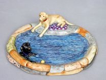 Dogs At Pond Soap Dish 1 small