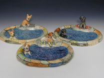 Dogs At Pond Soap Dish 2 small