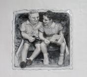 Sculpted Couple Portrait In Black & White 3 small