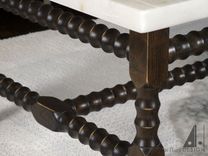 Turned Spindle Coffee Table With Marble Top 2 small