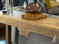 Rustic White Oak Sofa Table 2 small