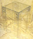 Acrylic Side / End Table Brass Button Connectors On Corners - Hand Crafted, Custom Made 3 small