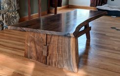 Mid Modern Walnut Slab Coffee Table 1 small