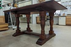 Counter Height Trestle Dining Table 3 small