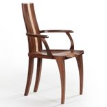 Armchair - Dining Chair Handmade From Solid Dark Walnut Wood, Also In Cherry Or Mahogany 1 small