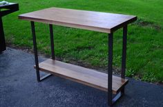 Walnut And Steel Counter Height Table 3 small