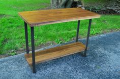 Walnut And Steel Counter Height Table 4 small