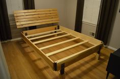 Hickory Bed Frame And Hickory Headboard 2 small