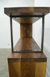 Short Walnut Wood And Steel Ribbon Bookshelf 3 small
