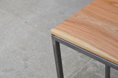 Cherry Wood And Raw Steel End Table 1 small