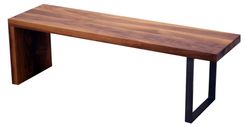 Walnut Wood And Steel Bench 3 small